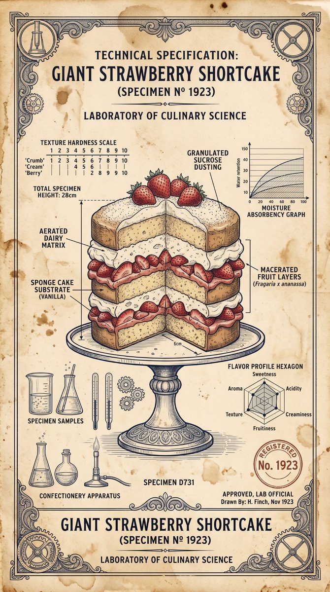 Infographic / Edu Visual - Vintage Scientific Blueprint Dessert - Image 1