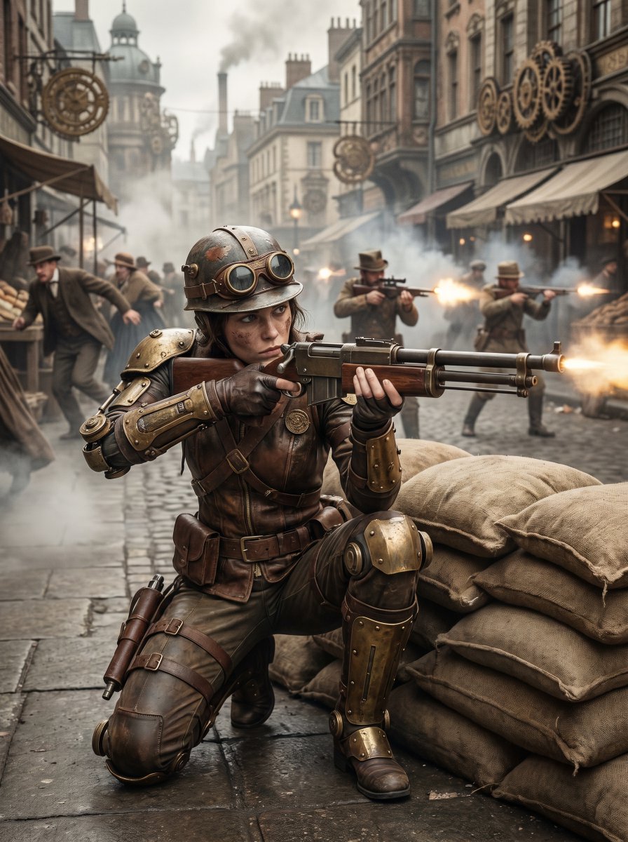 Sample output image for Steampunk Commando Woman Portrait