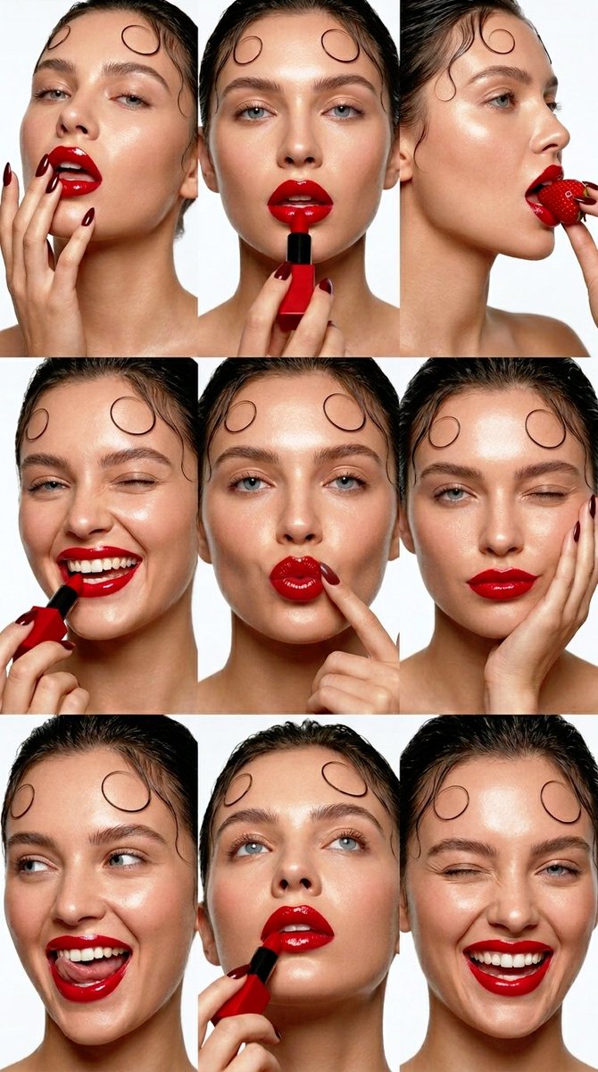 Sample output image for Beauty Collage Lipstick Grid