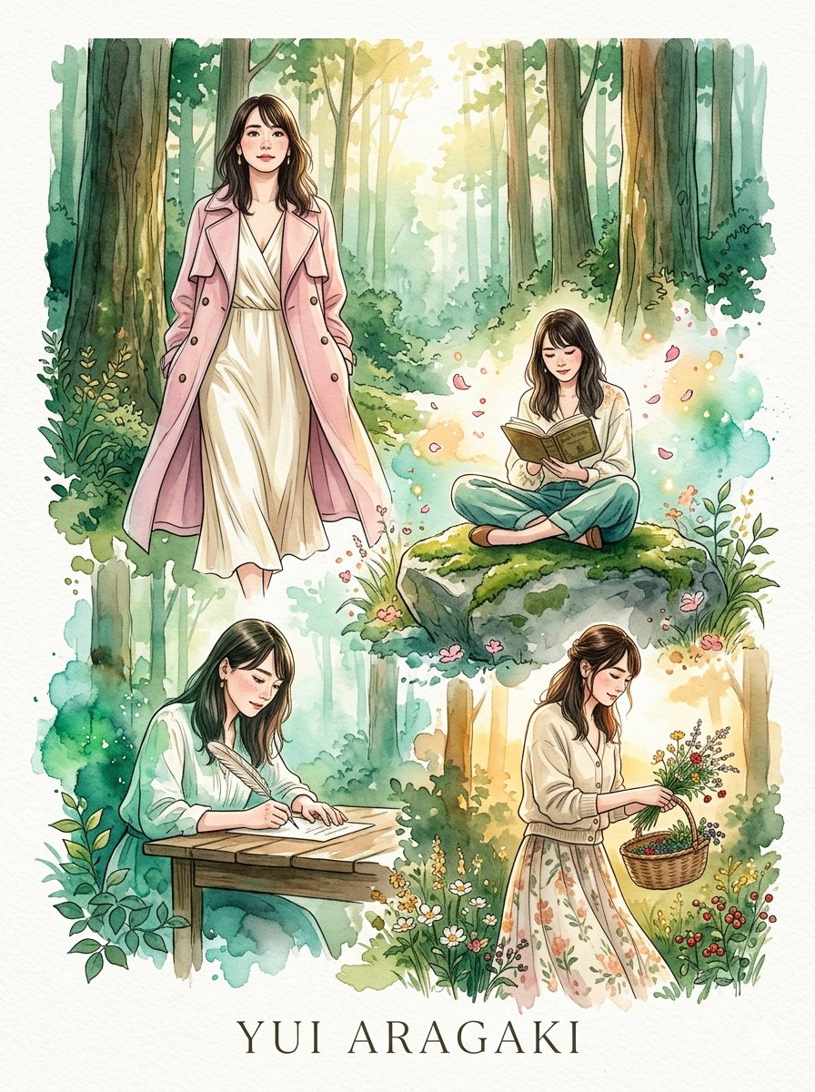 Sample output image for Whimsical Japanese Watercolor Portrait