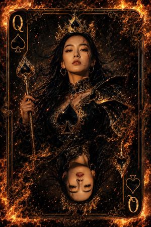 Queen of Spades Fantasy Playing Card