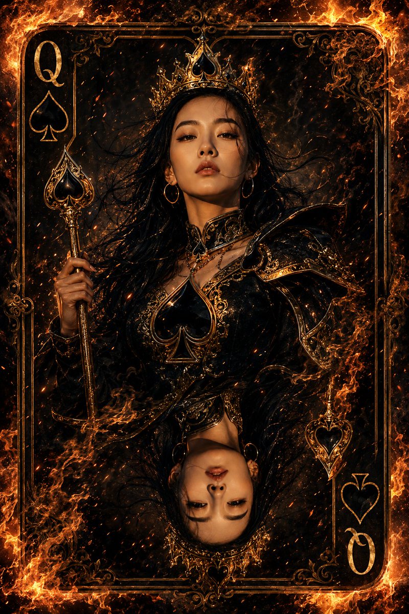 Queen of Spades Fantasy Playing Card