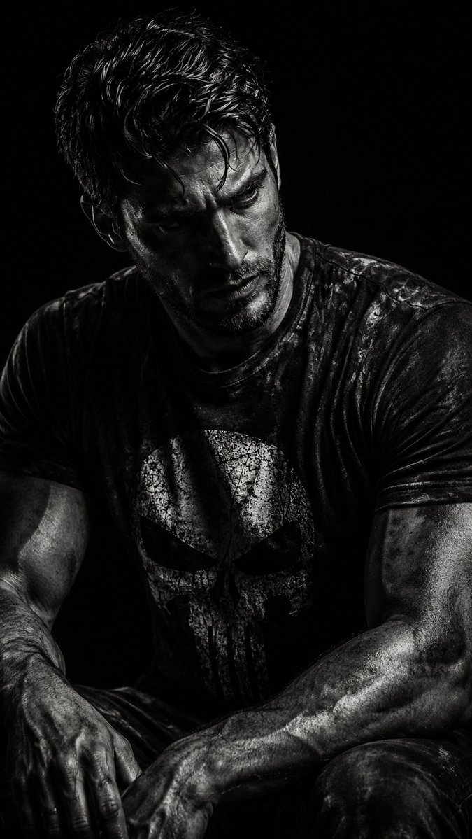 Gritty Chiaroscuro Noir Portrait reference image 1