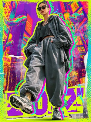 Cyberpunk Streetwear Fashion Poster