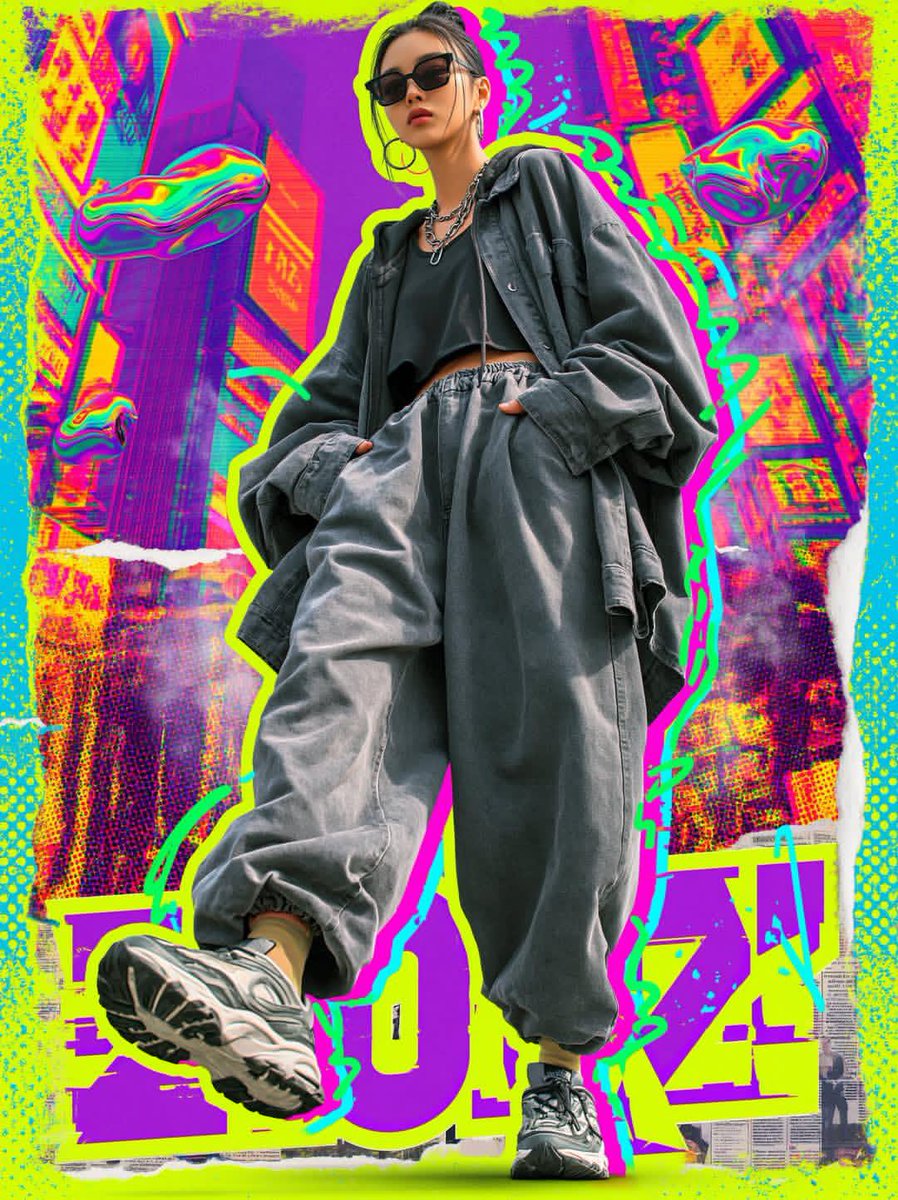 Cyberpunk Streetwear Fashion Poster