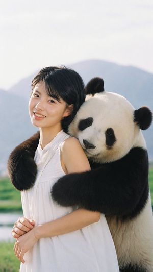 Wholesome Panda Hug Character Transformation
