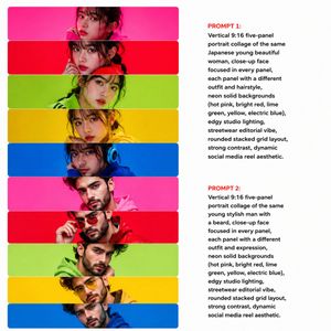 Neon Multi-Panel Fashion Collage