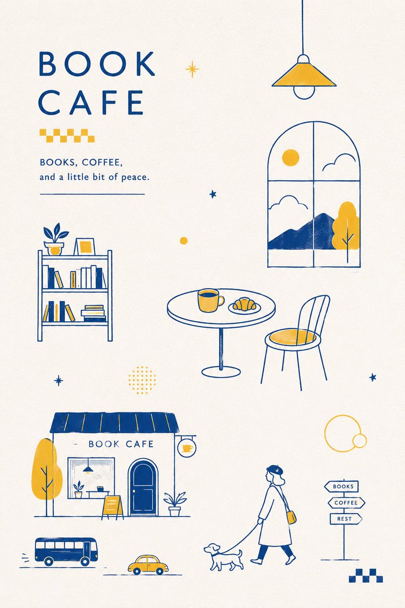 Scandinavian Minimalist Café Illustration example 3