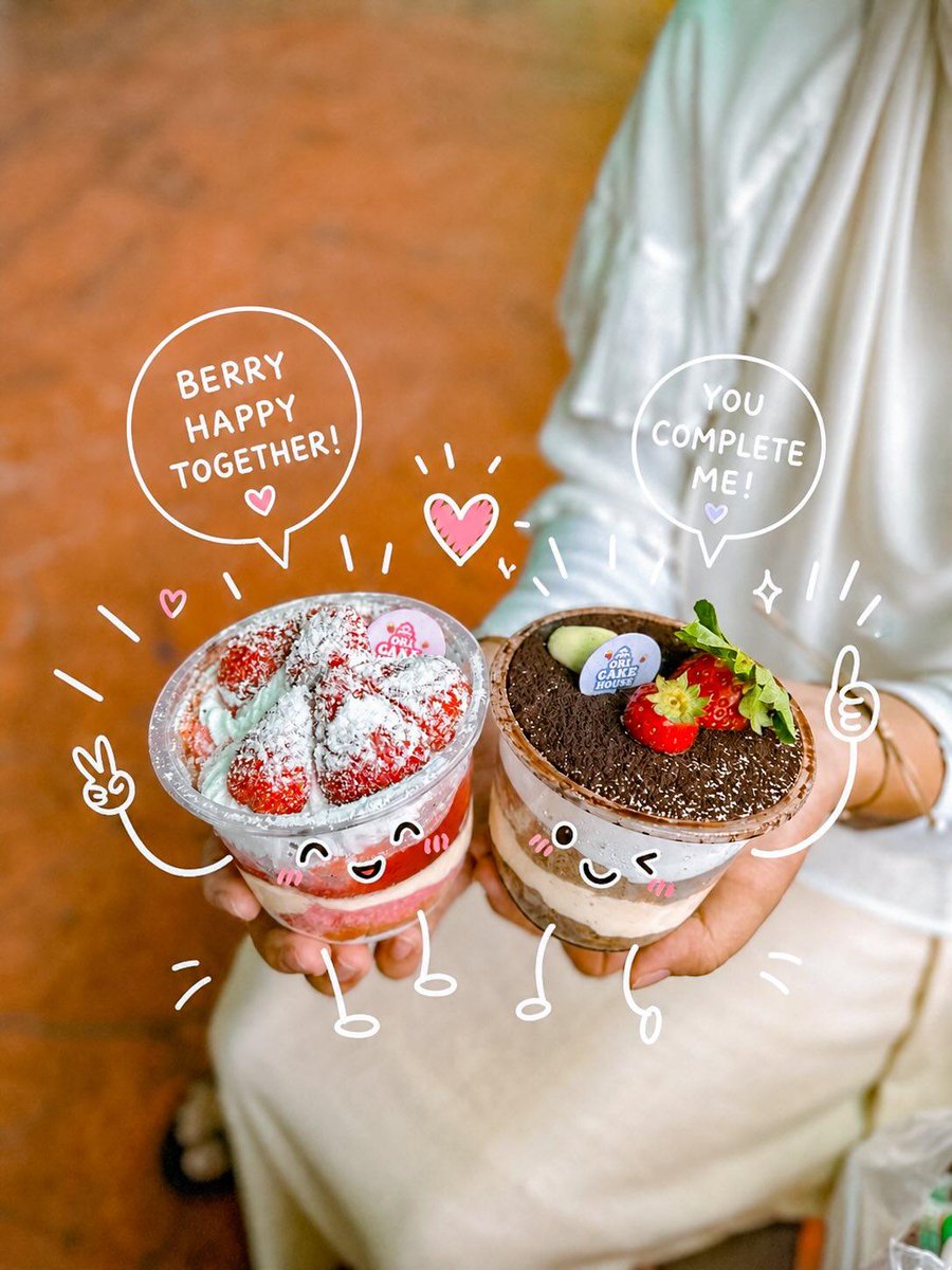 Kawaii Dessert Food Photography with Doodles example 2