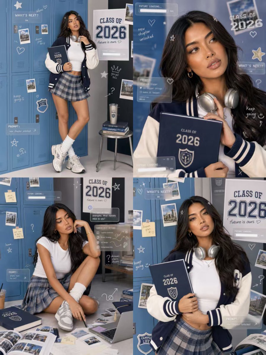Y2K Aesthetic Campus Graduation Photoshoot example 2
