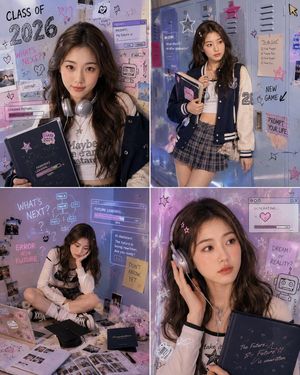 Y2K Aesthetic Campus Graduation Photoshoot