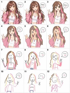 Visual Telephone Game Grid