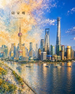 "Virtual and Real Blended City Poster" Prompt: