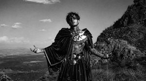 Monochrome Mountain Warrior Portrait