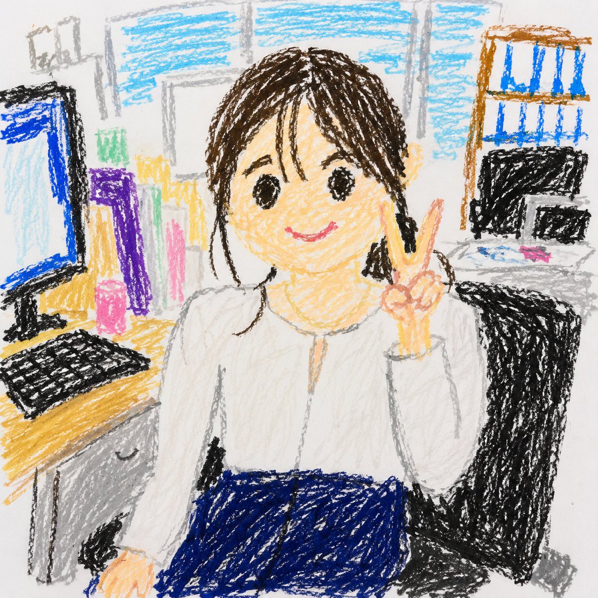 Toddler Crayon Office Selfie example 2