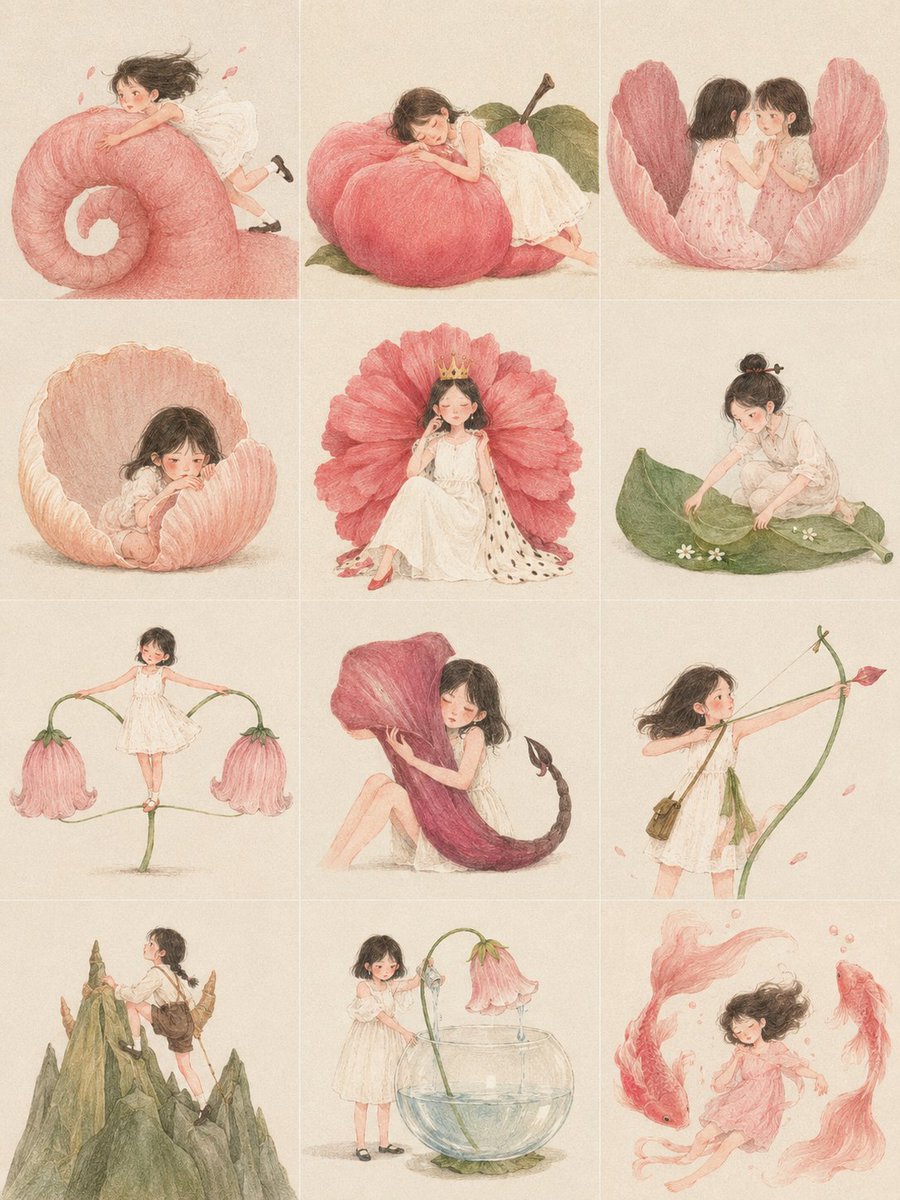 Pastel Zodiac Girls Grid example 2