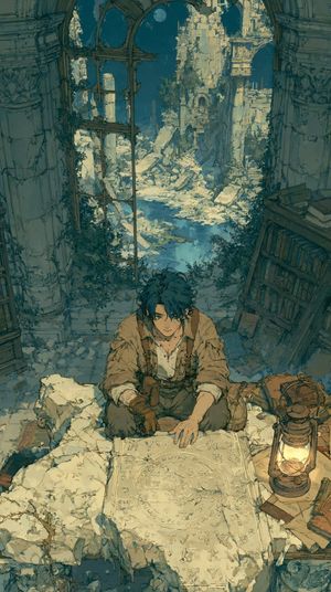 Moonlit Lost Civilization Explorer