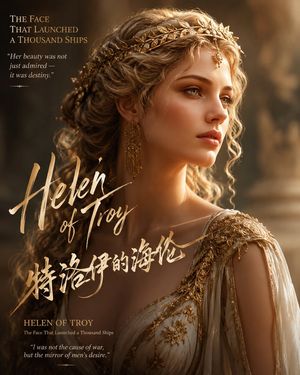 Helen of Troy Mythic Portrait Poster