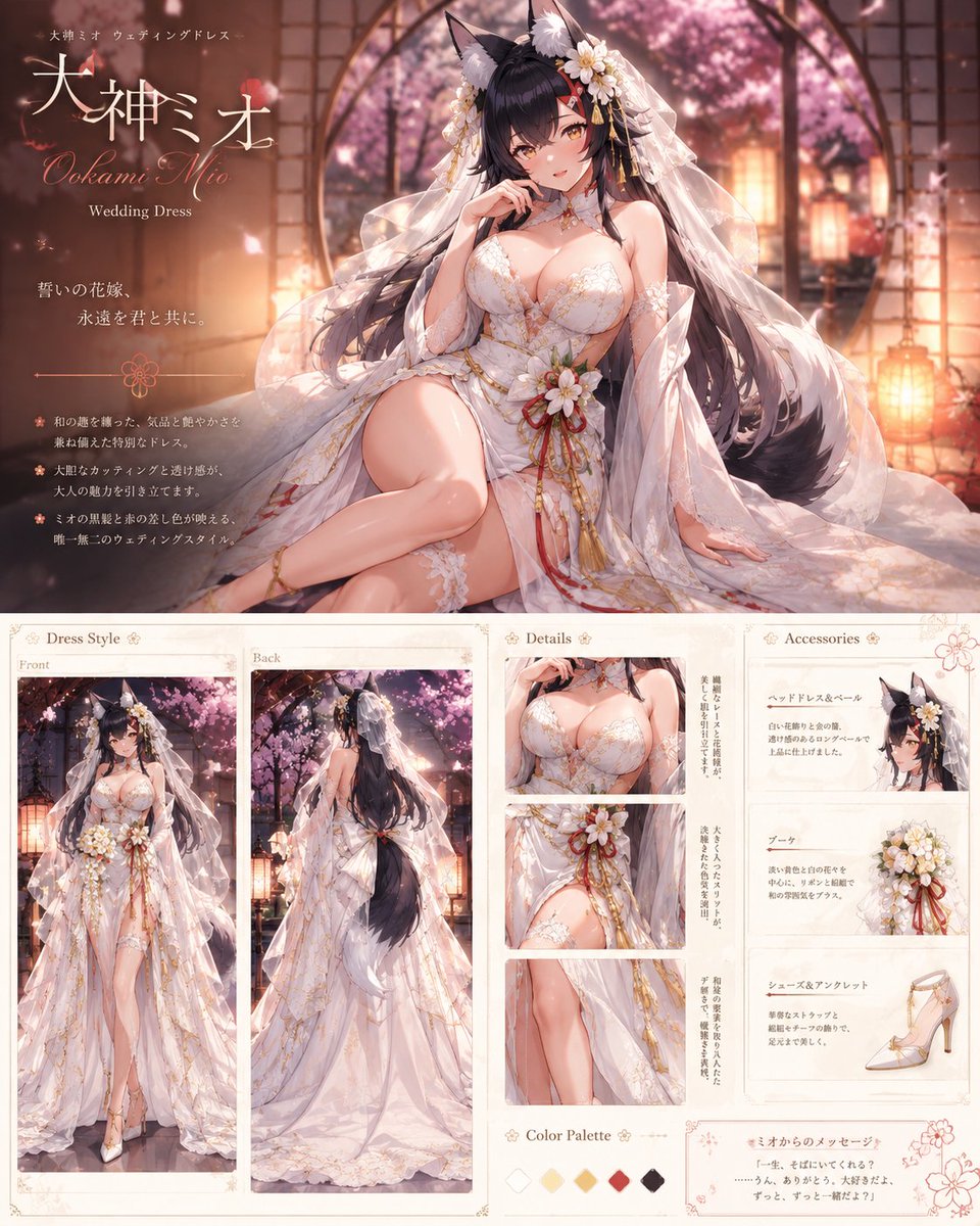 Ookami Mio Wedding Dress Sheet
