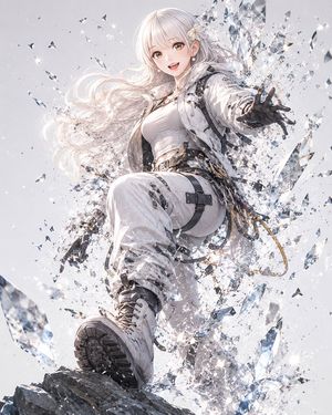 White-Haired Crystal Action Hero
