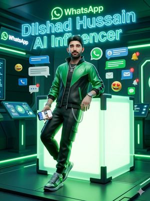 WhatsApp AI Influencer 3D Poster