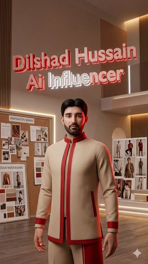Luxury AI Influencer Workspace Render