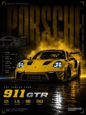 Cinematic Porsche Motorsport Poster
