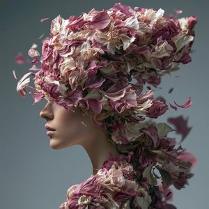 Surreal Floral Petal Portrait