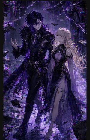 Gothic Cyberpunk Duo in Ruined City