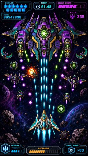 Retro Pixel Space Shooter HUD