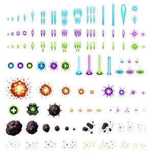 Retro Space Shooter VFX Sprite Sheet