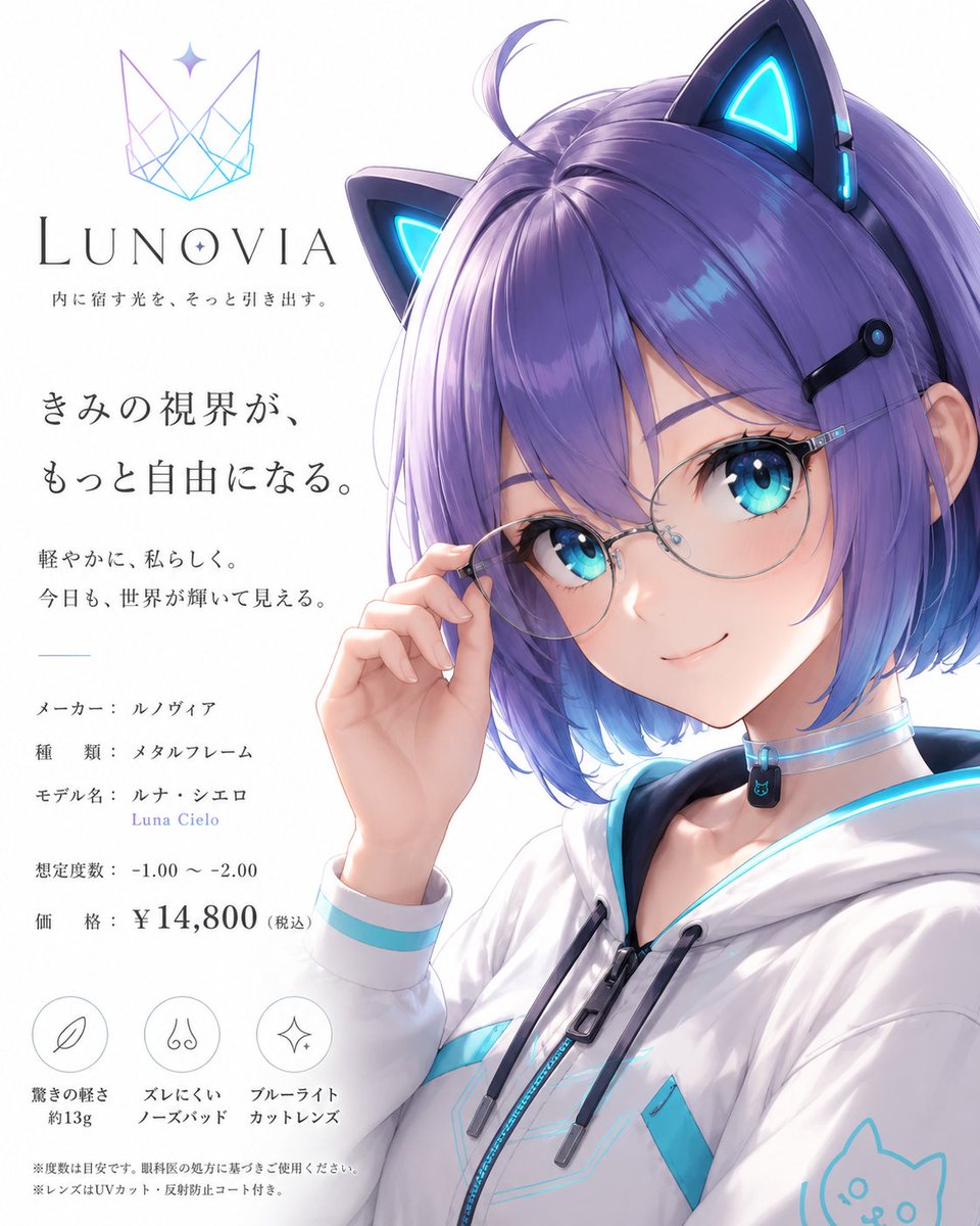 Minimalist Anime Eyeglasses Fashion Poster example 2