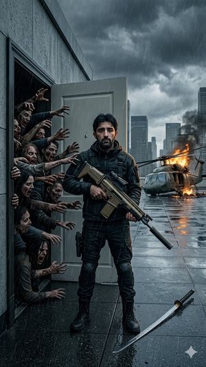 Stormy Rooftop Zombie Siege