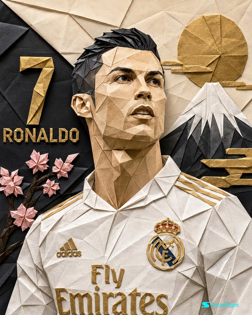 Sample output image for Cristiano Ronaldo Origami Paper Art