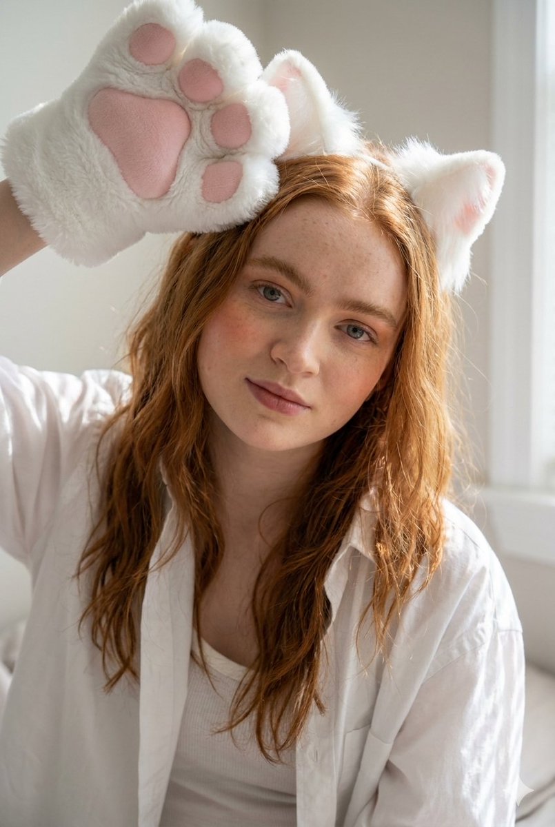 Sample output image for Cute Cat Cosplay Bedroom Portrait
