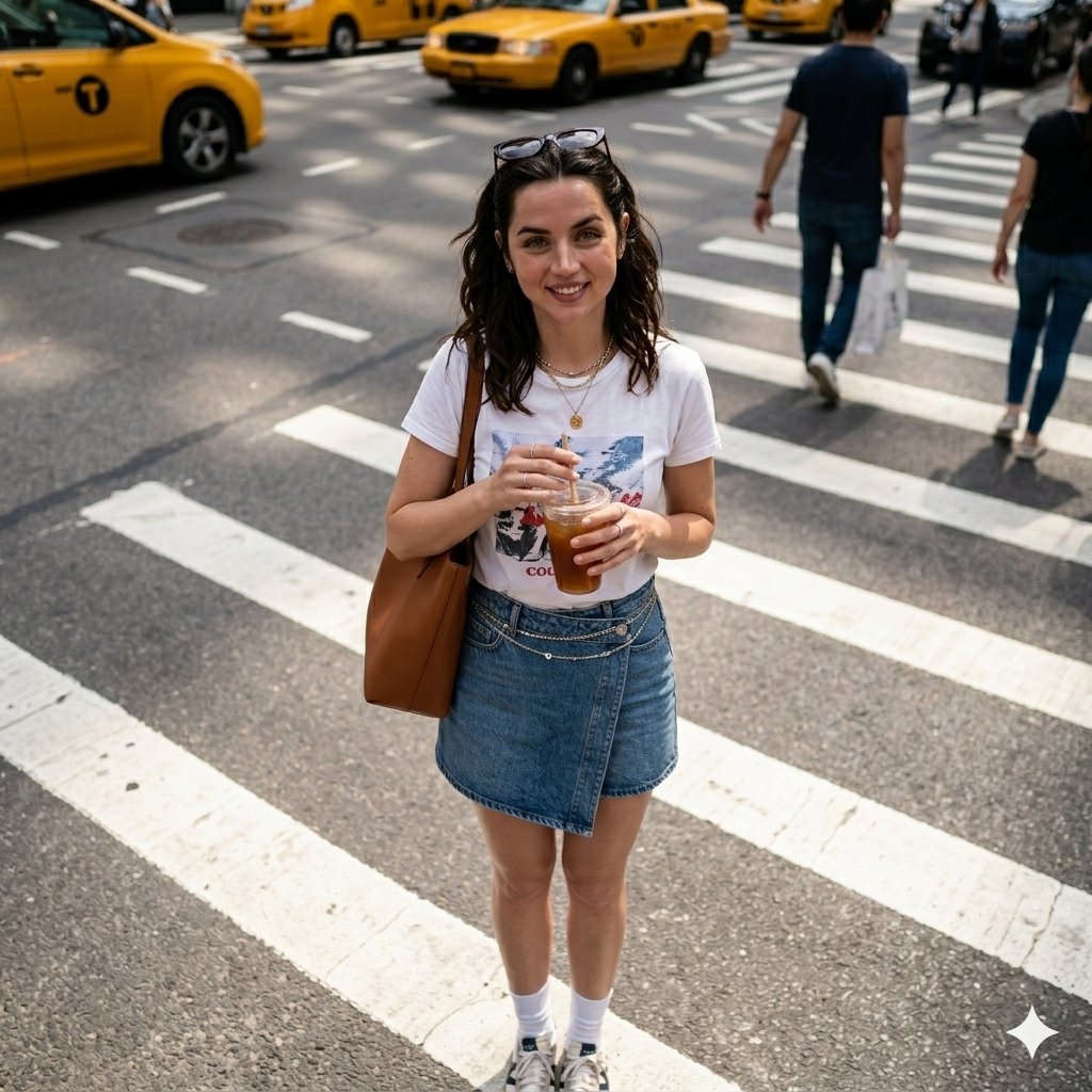 Sample output image for Cinematic Overhead Street Style Shot
