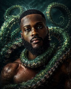 Surreal Marine Tentacle Portrait