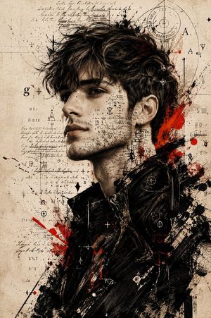 Expressive Mixed-Media Ink Portrait