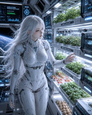 Female Android in Spaceship