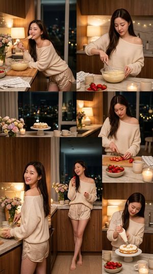 Korean Girl Kitchen Cooking Aesthetic