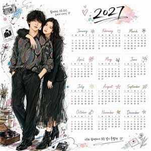 Korean Style Illustrated Desktop Calendar