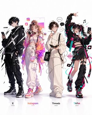 Social Media Anime Fashion Lineup