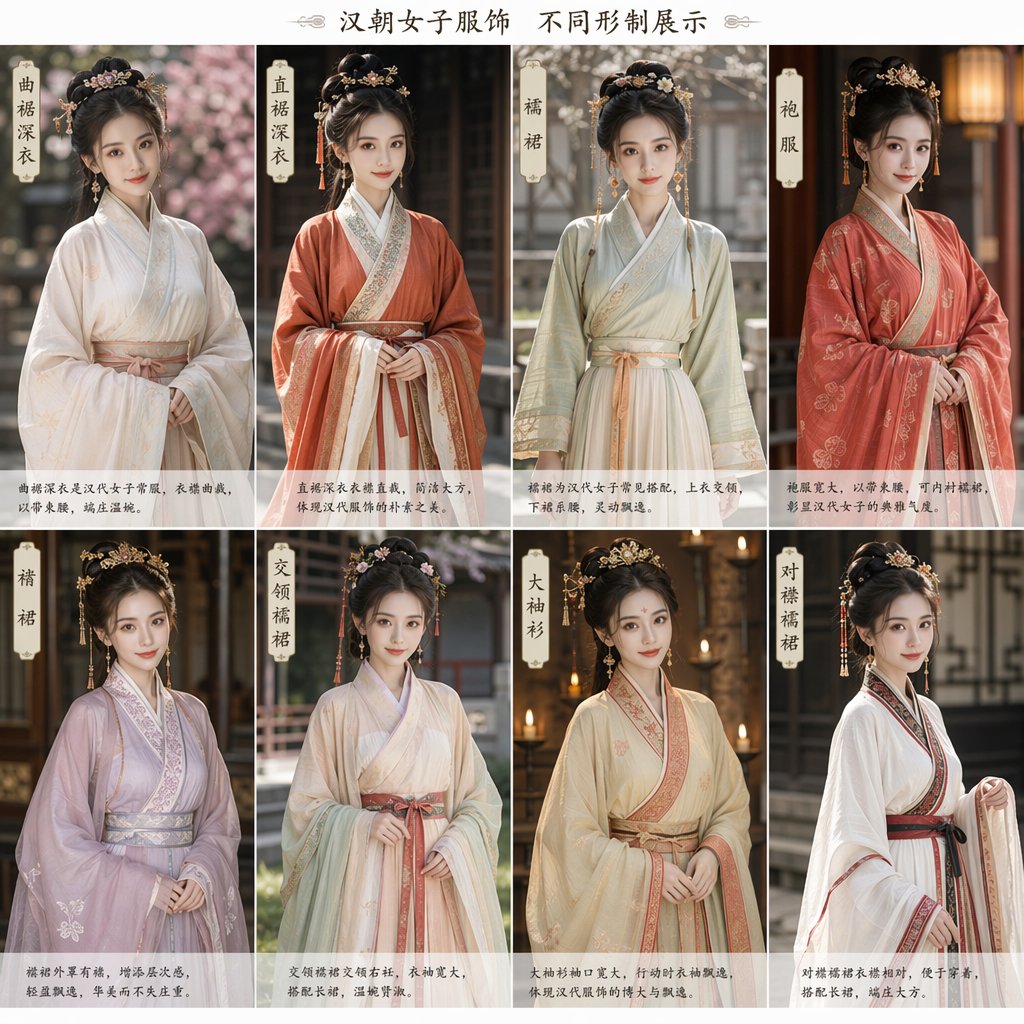 Eight-Panel Hanfu Clothing Reference Poster