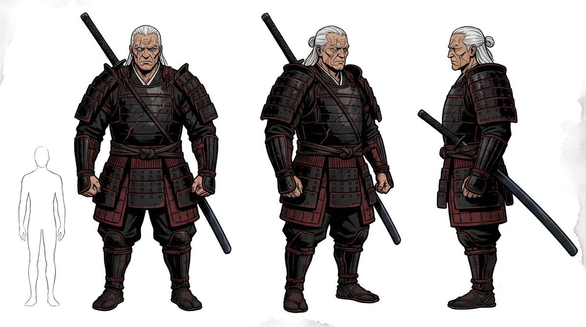 Samurai Armor Turnaround Sheet