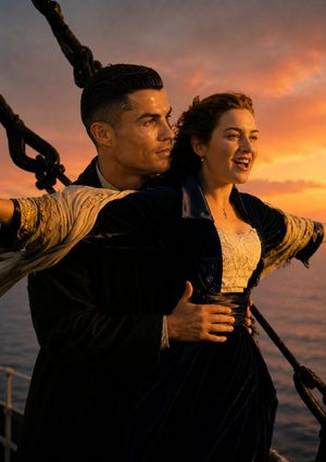 Censored Titanic Sunset Romance