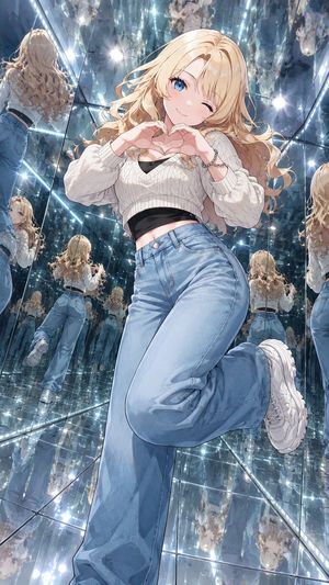 Anime Girl in Mirror Room