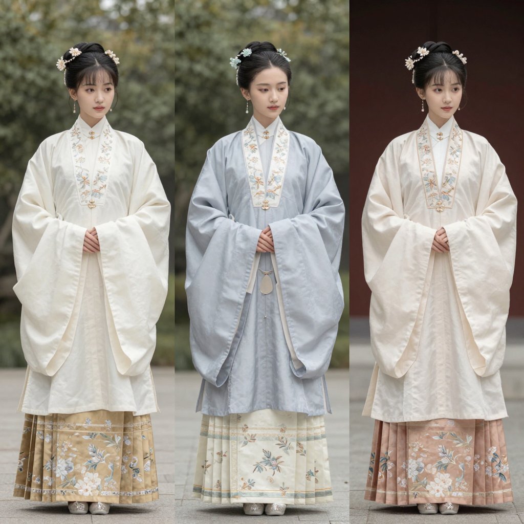 Three Hanfu Outfit Comparison