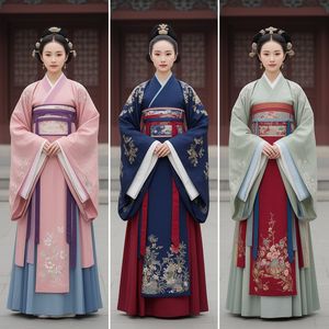 Korean Hanbok Fashion Triptych