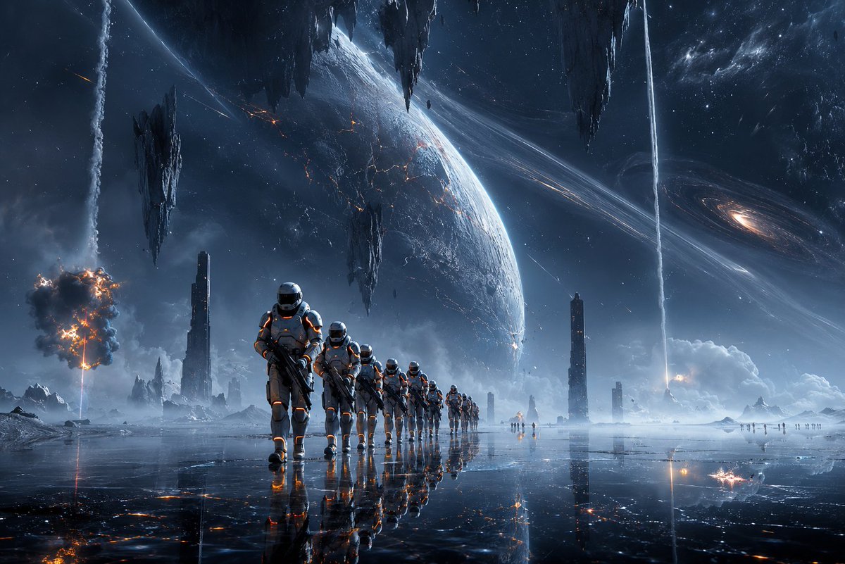 Cinematic Astronauts on Alien Ice World