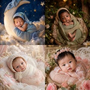 Four-Theme Newborn Portrait Collage